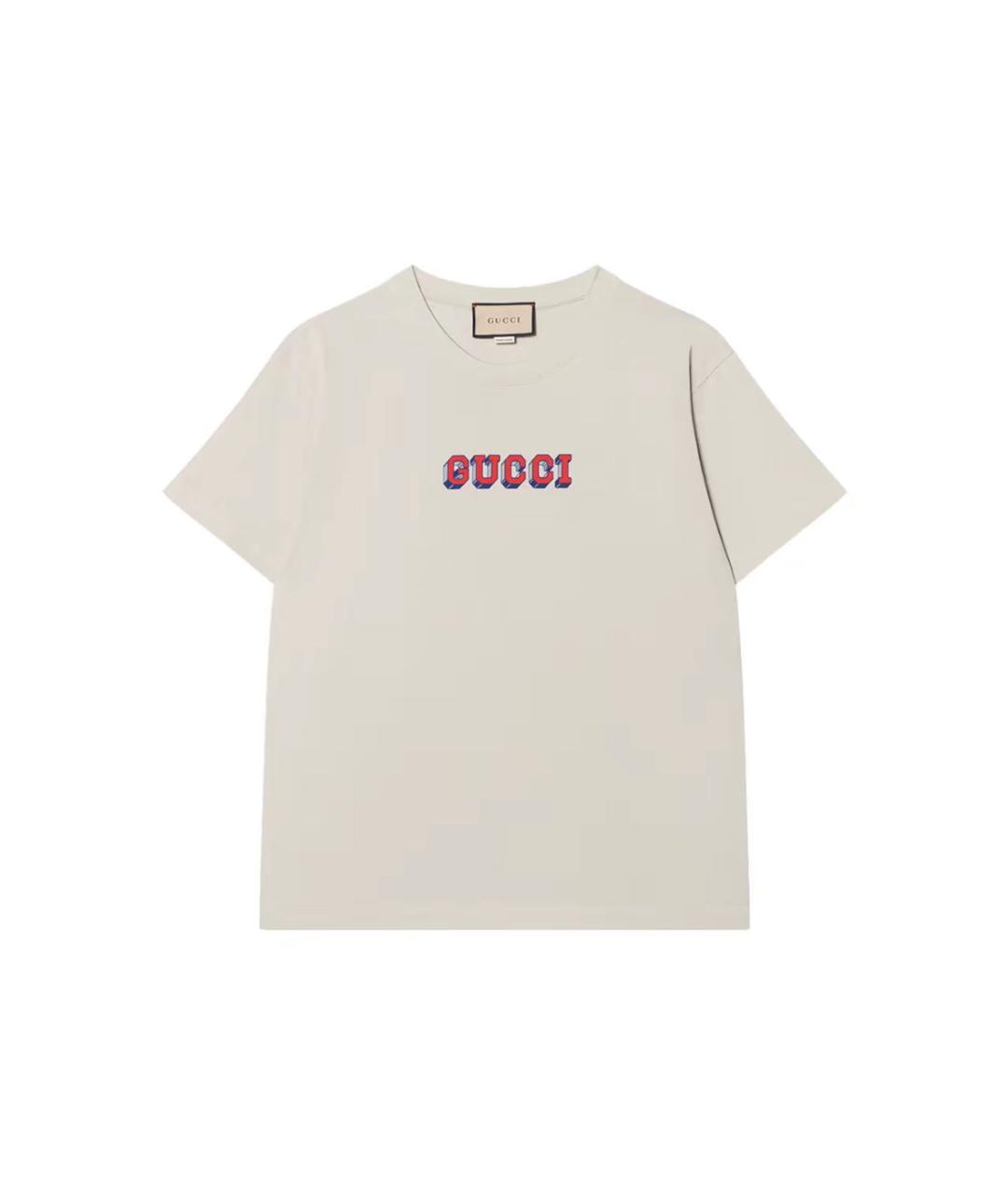 GUCCI Белая хлопковая футболка, фото 4