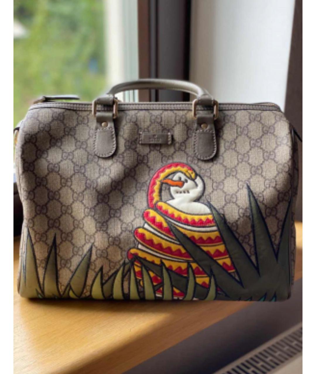 GUCCI Коричневая кожаная сумка тоут, фото 2