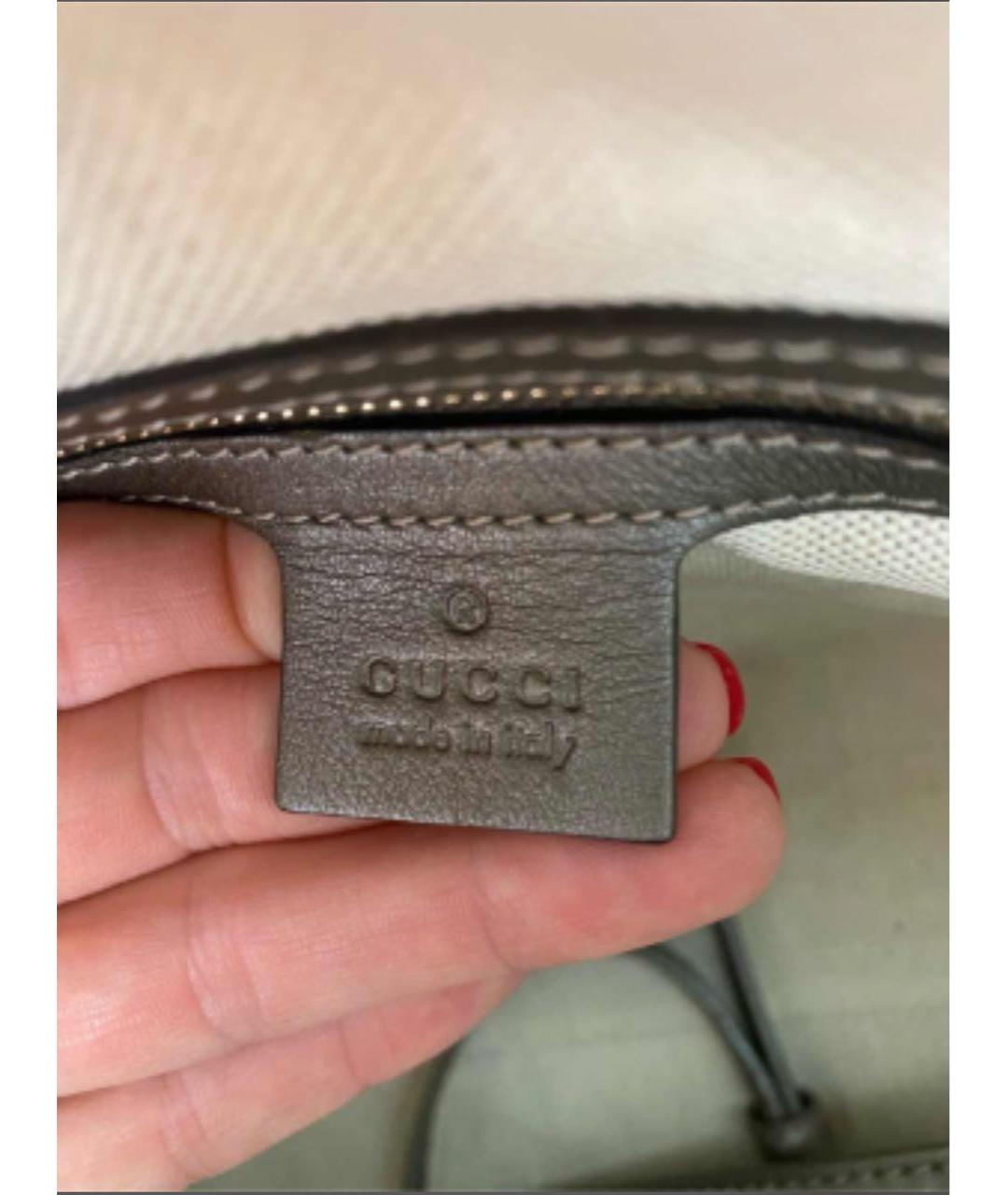 GUCCI Коричневая кожаная сумка тоут, фото 6