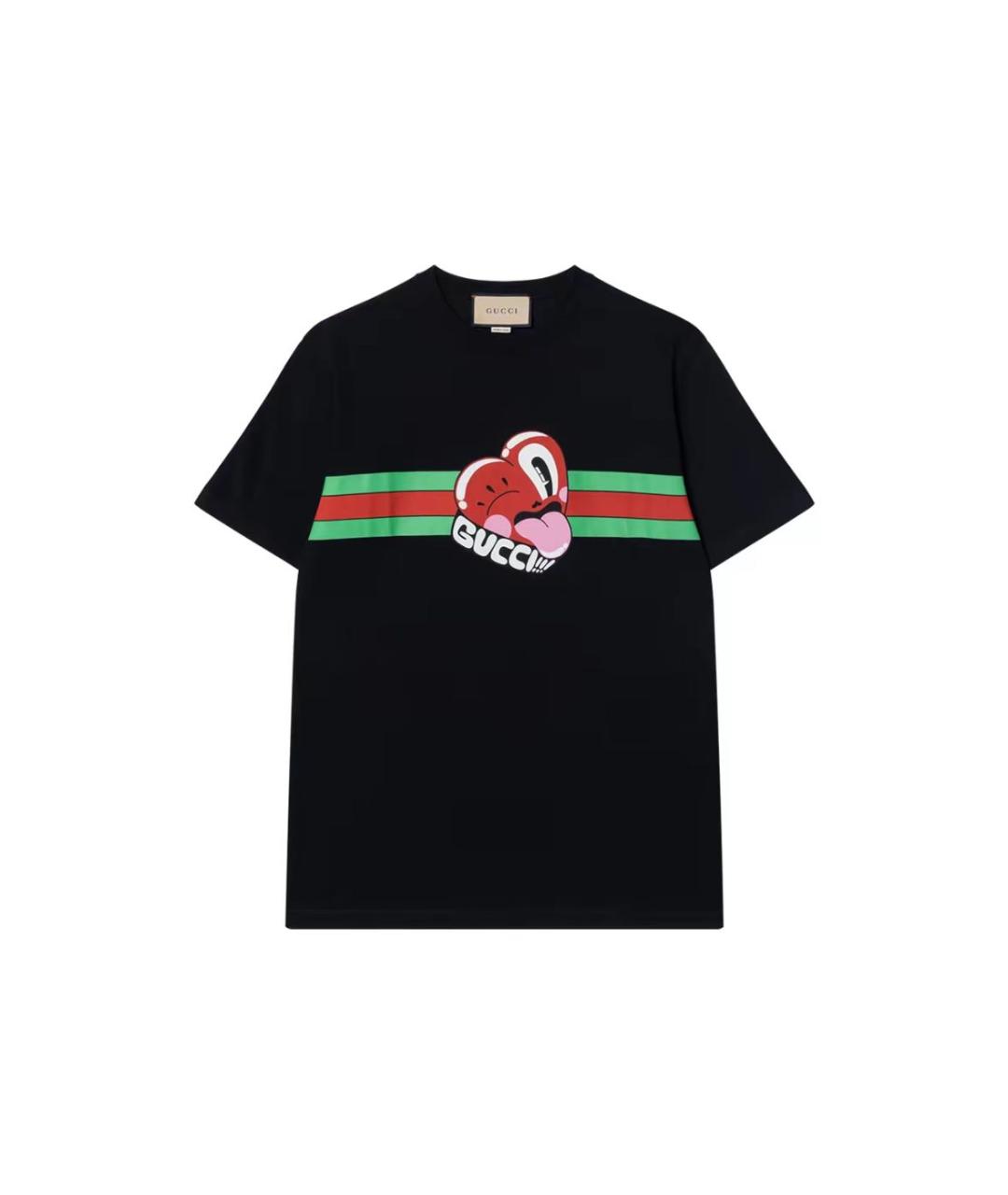 GUCCI Черная хлопковая футболка, фото 5
