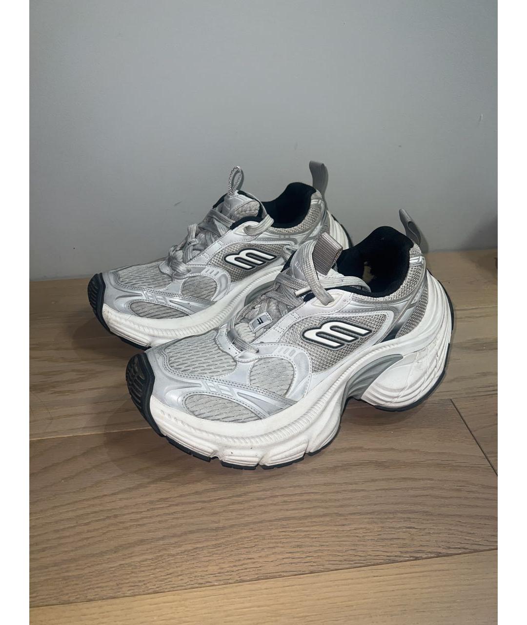 BALENCIAGA Белые текстильные низкие кроссовки / кеды, фото 3