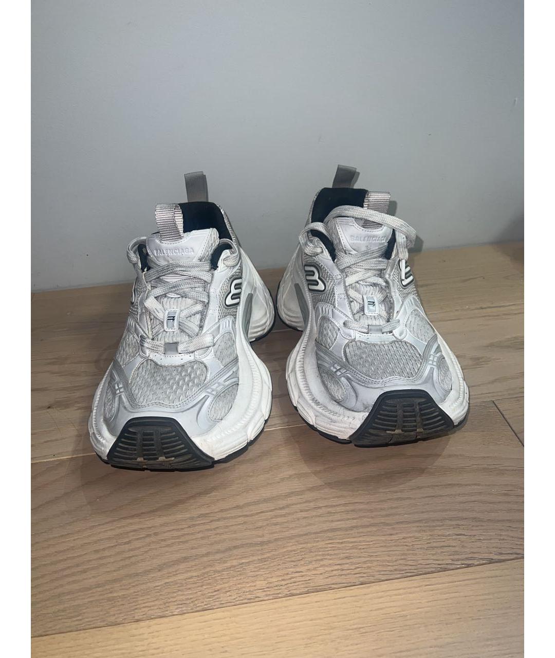 BALENCIAGA Белые текстильные низкие кроссовки / кеды, фото 2