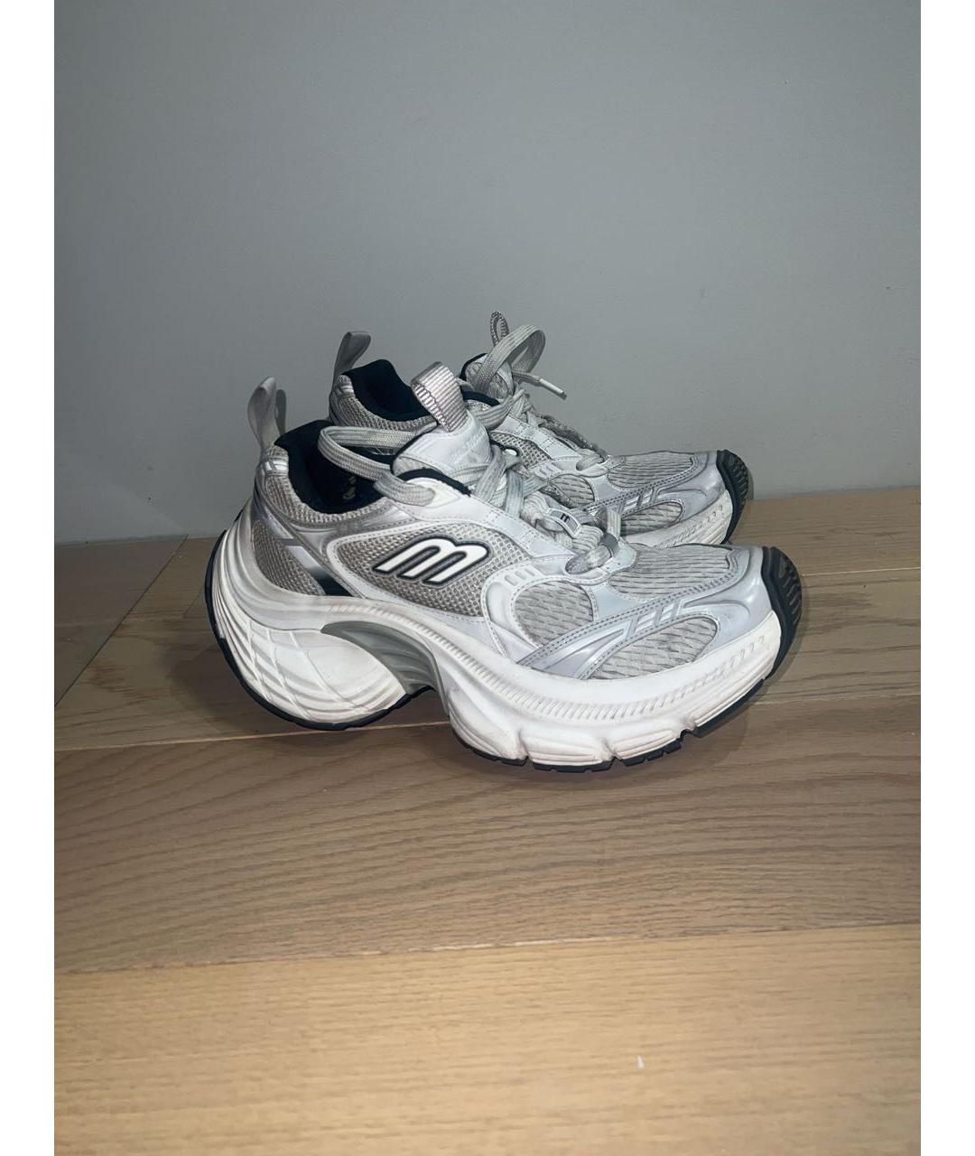 BALENCIAGA Белые текстильные низкие кроссовки / кеды, фото 6