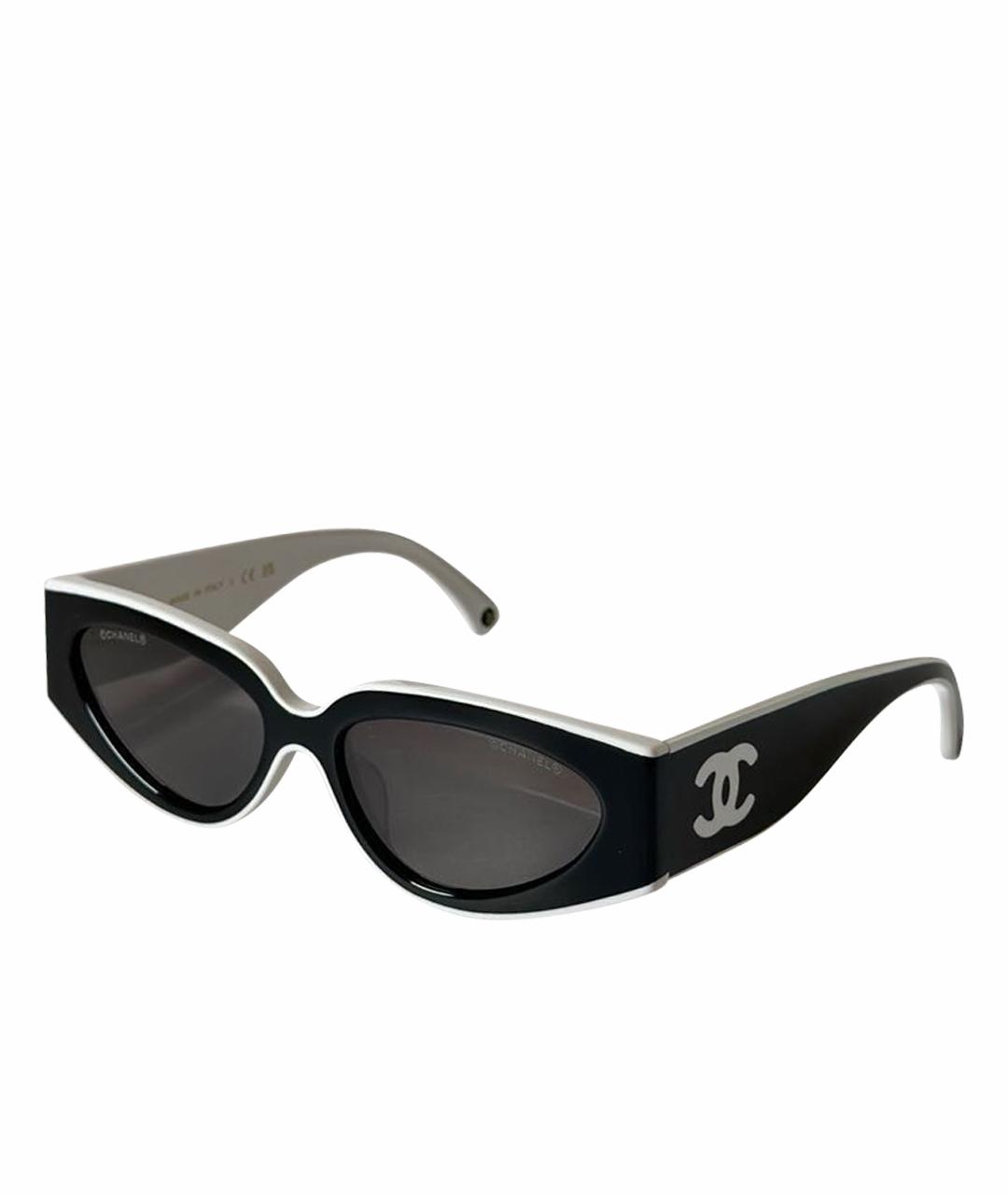 CHANEL Черные пластиковые солнцезащитные очки, фото 1