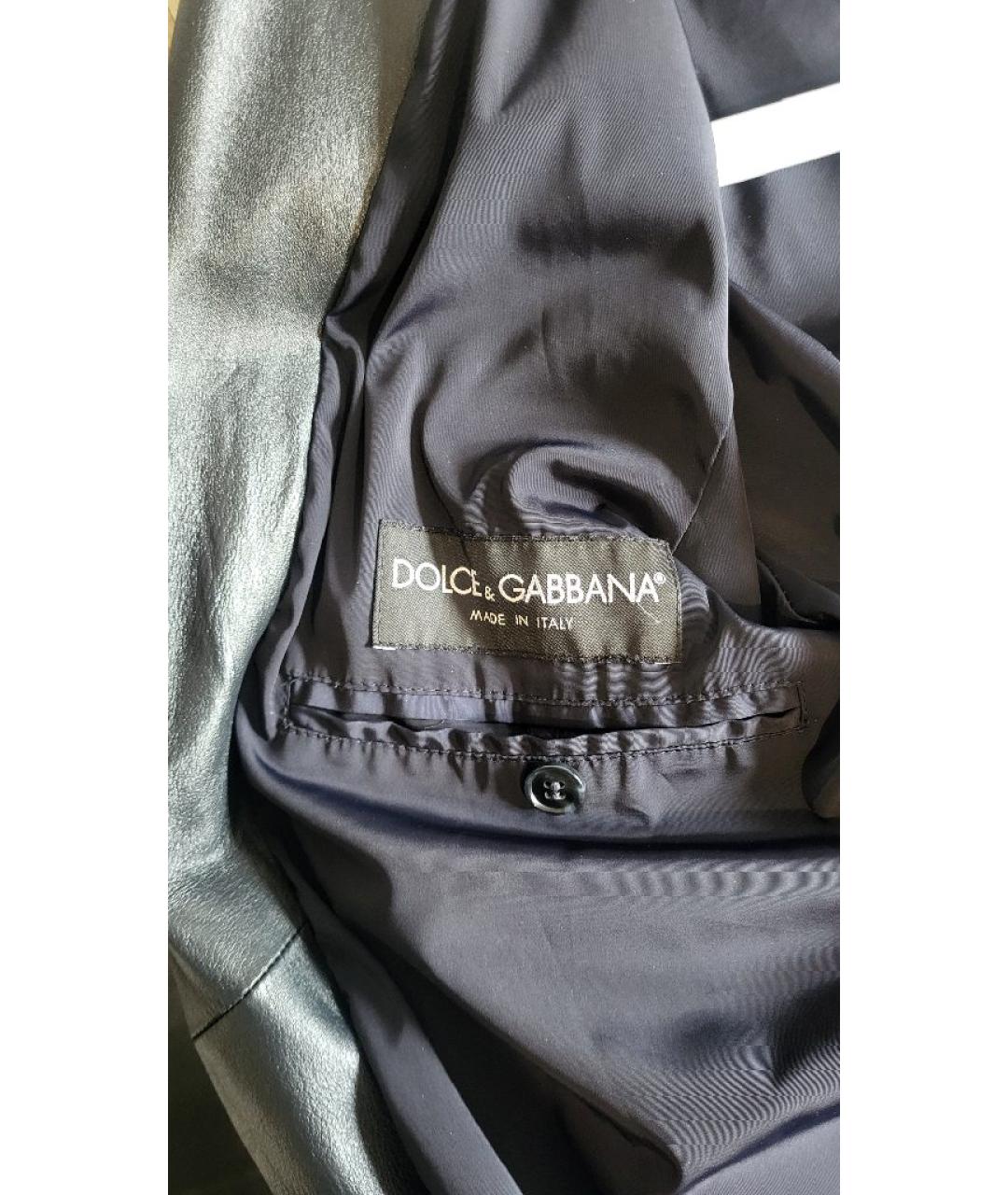 DOLCE&GABBANA Темно-синяя полиэстеровая куртка, фото 7