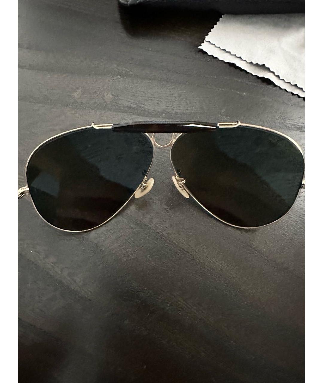 RAY BAN Золотые металлические солнцезащитные очки, фото 3