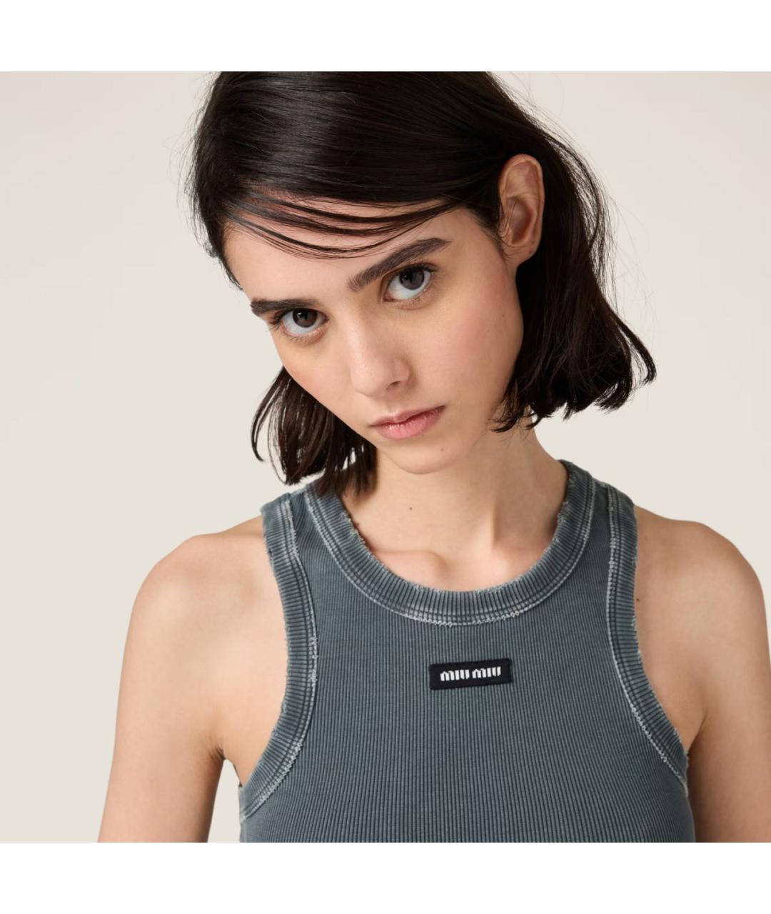 MIU MIU Хлопковая майка, фото 2