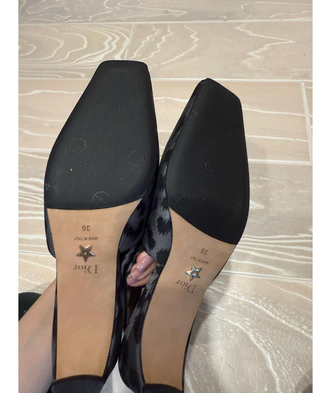 CHRISTIAN DIOR Серые текстильные балетки, фото 5