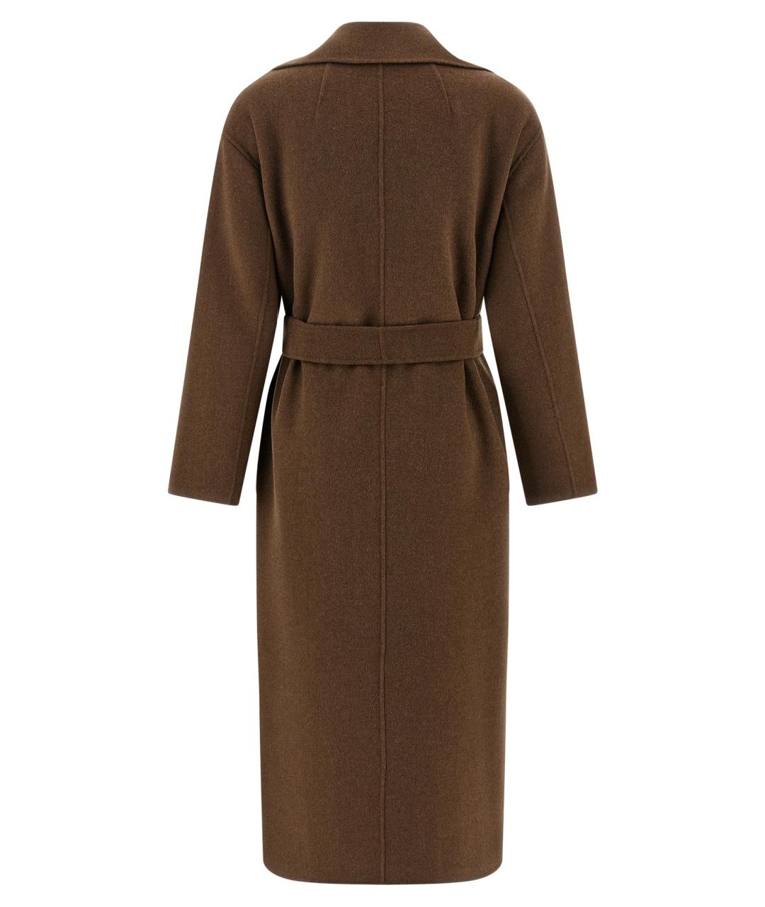 'S MAX MARA Коричневое шерстяное пальто, фото 3