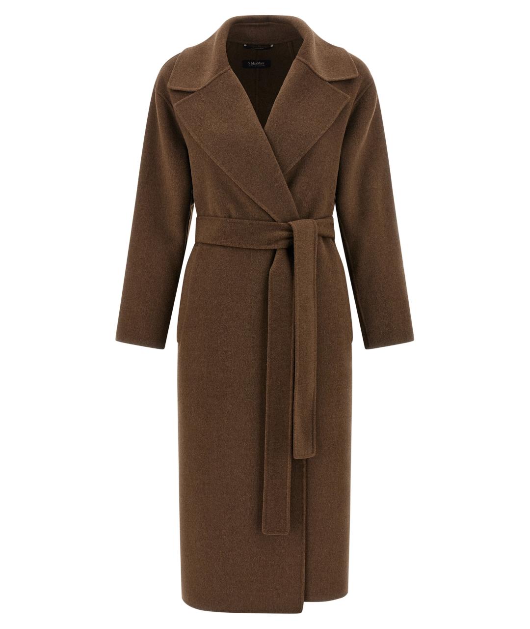 'S MAX MARA Коричневое шерстяное пальто, фото 1