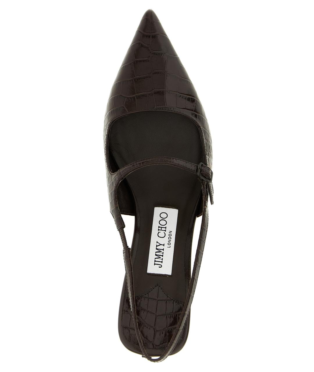 JIMMY CHOO Коричневые кожаные туфли, фото 4