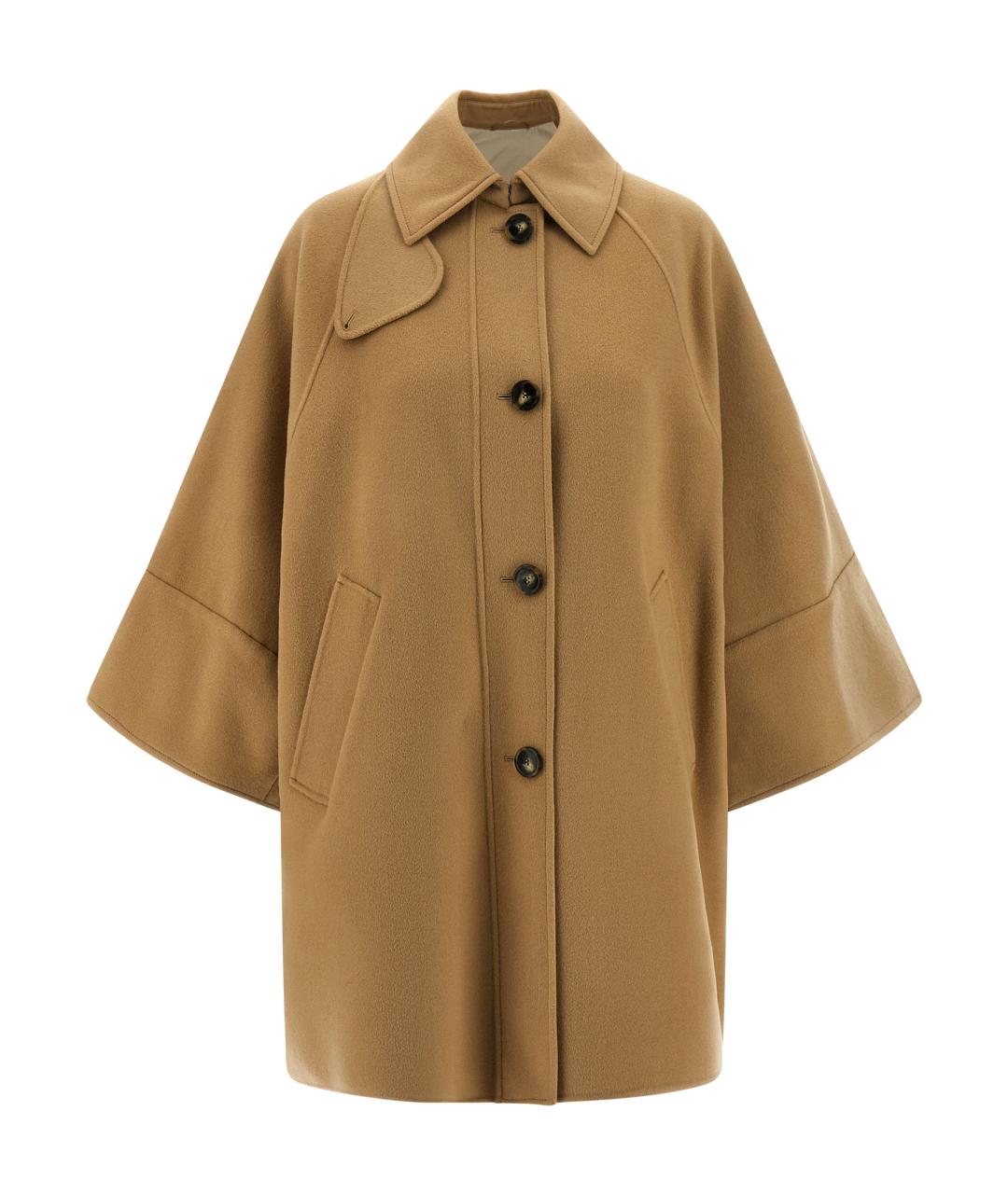 WEEKEND MAX MARA Бежевое шерстяное пальто, фото 1