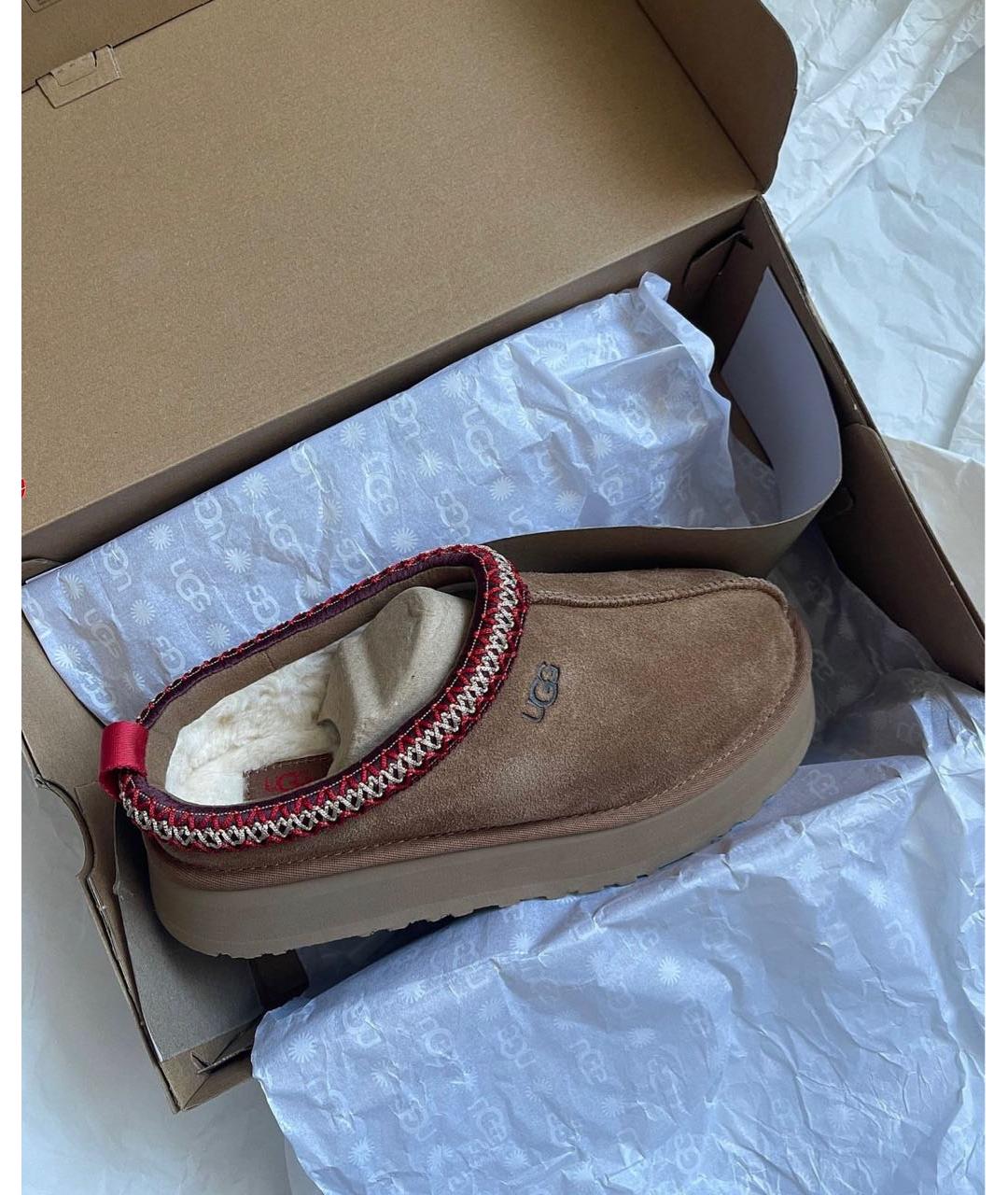 UGG AUSTRALIA Коричневые замшевые ботинки, фото 4