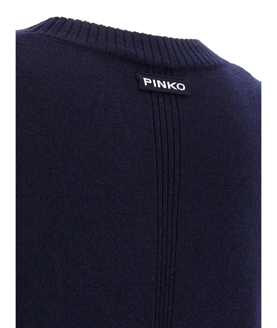 PINKO Темно-синее шерстяное повседневное платье, фото 4