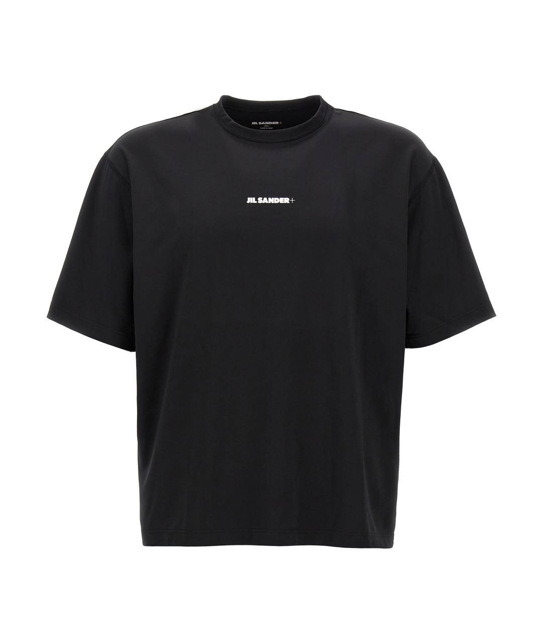 JIL SANDER Черная синтетическая футболка, фото 1