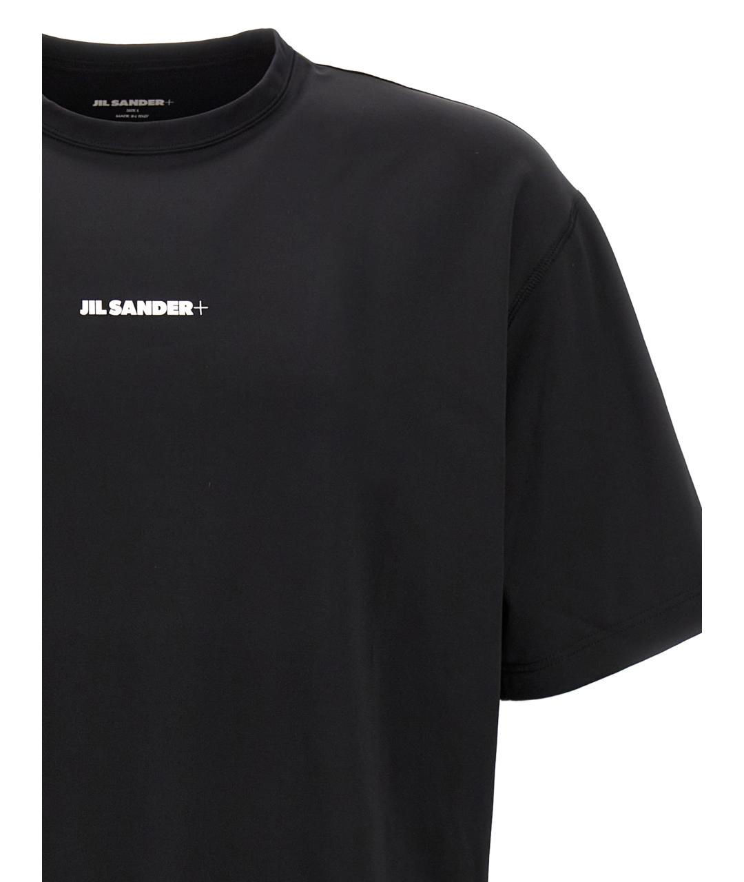 JIL SANDER Черная синтетическая футболка, фото 3