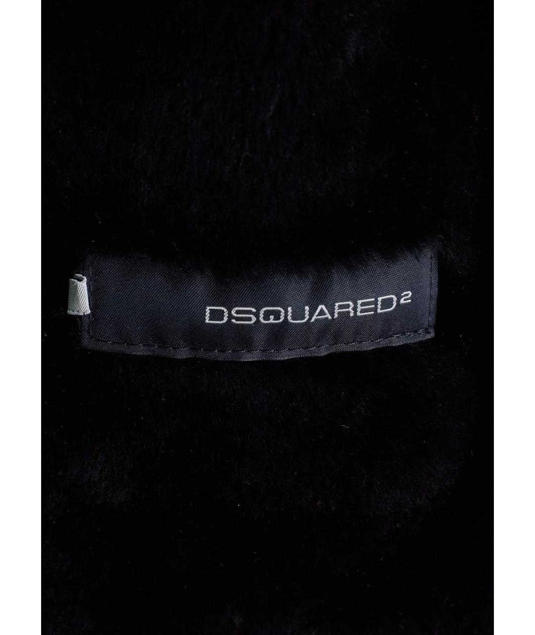 DSQUARED2 Черная кожаная дубленка, фото 3