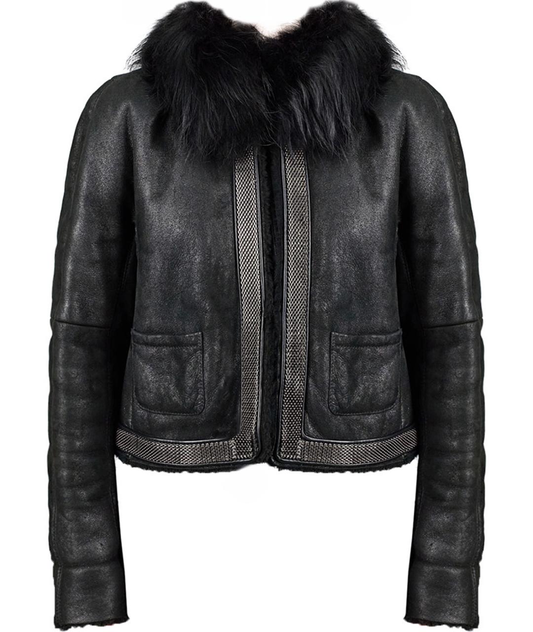 DSQUARED2 Черная кожаная дубленка, фото 1