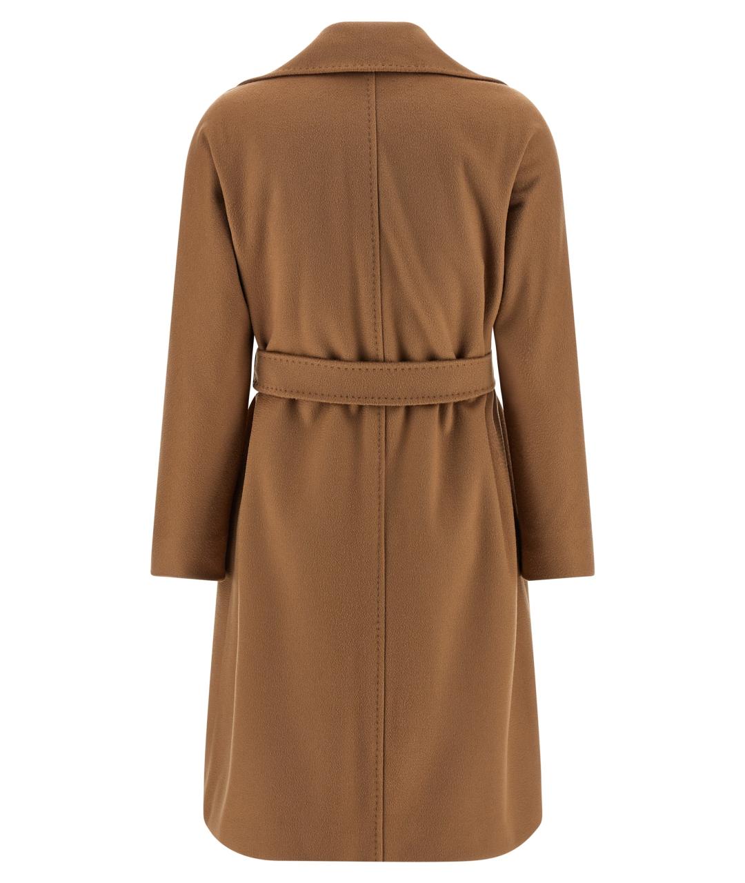 MAX MARA STUDIO Коричневое шерстяное пальто, фото 2