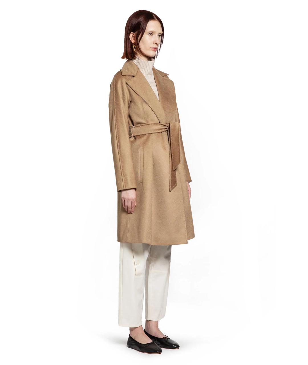 MAX MARA STUDIO Коричневое шерстяное пальто, фото 6