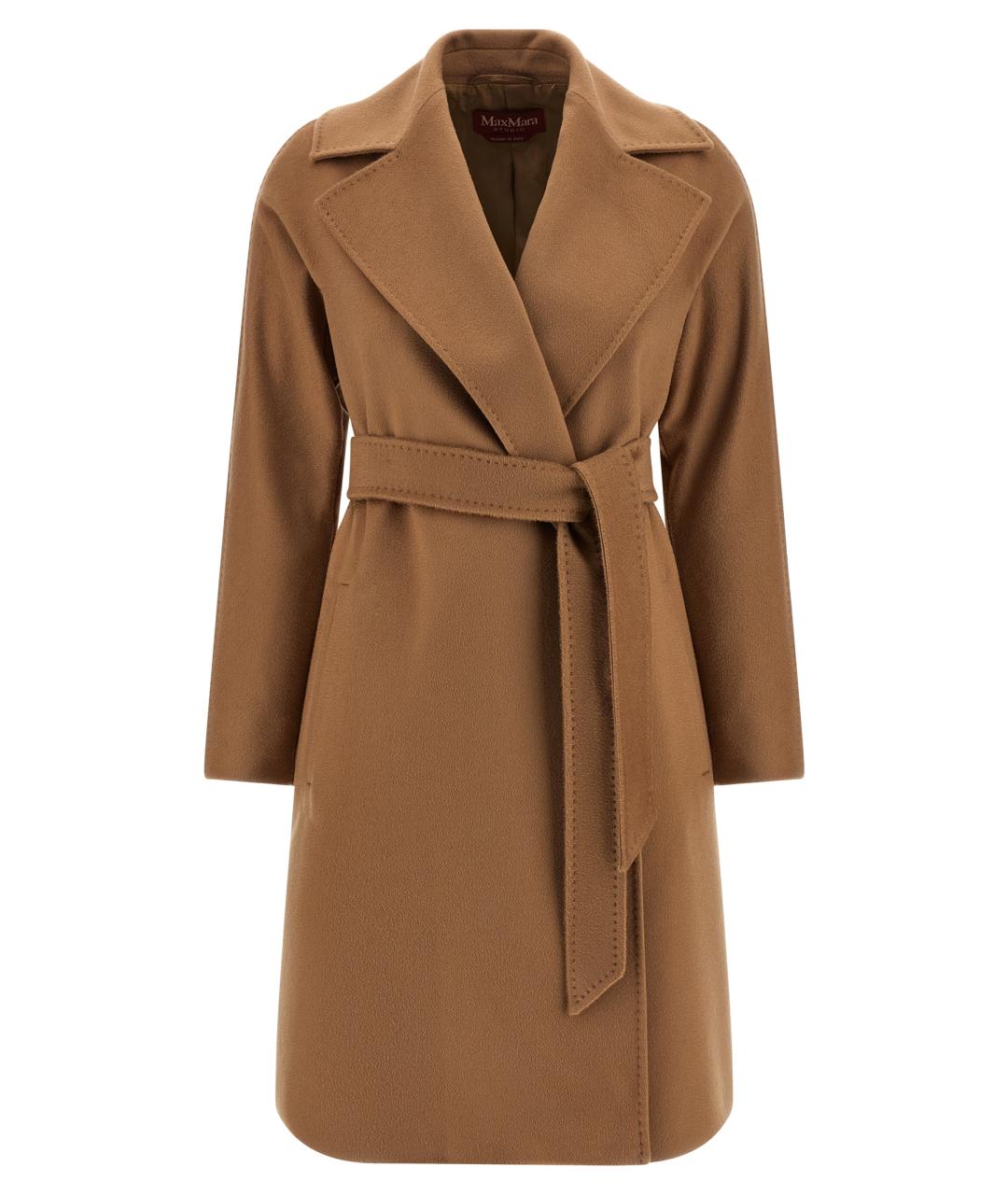MAX MARA STUDIO Коричневое шерстяное пальто, фото 1