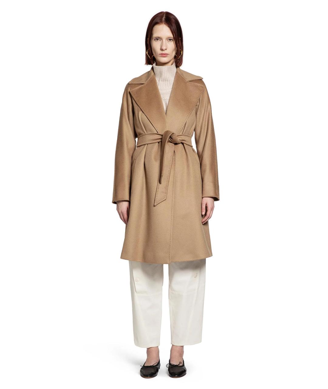 MAX MARA STUDIO Коричневое шерстяное пальто, фото 5