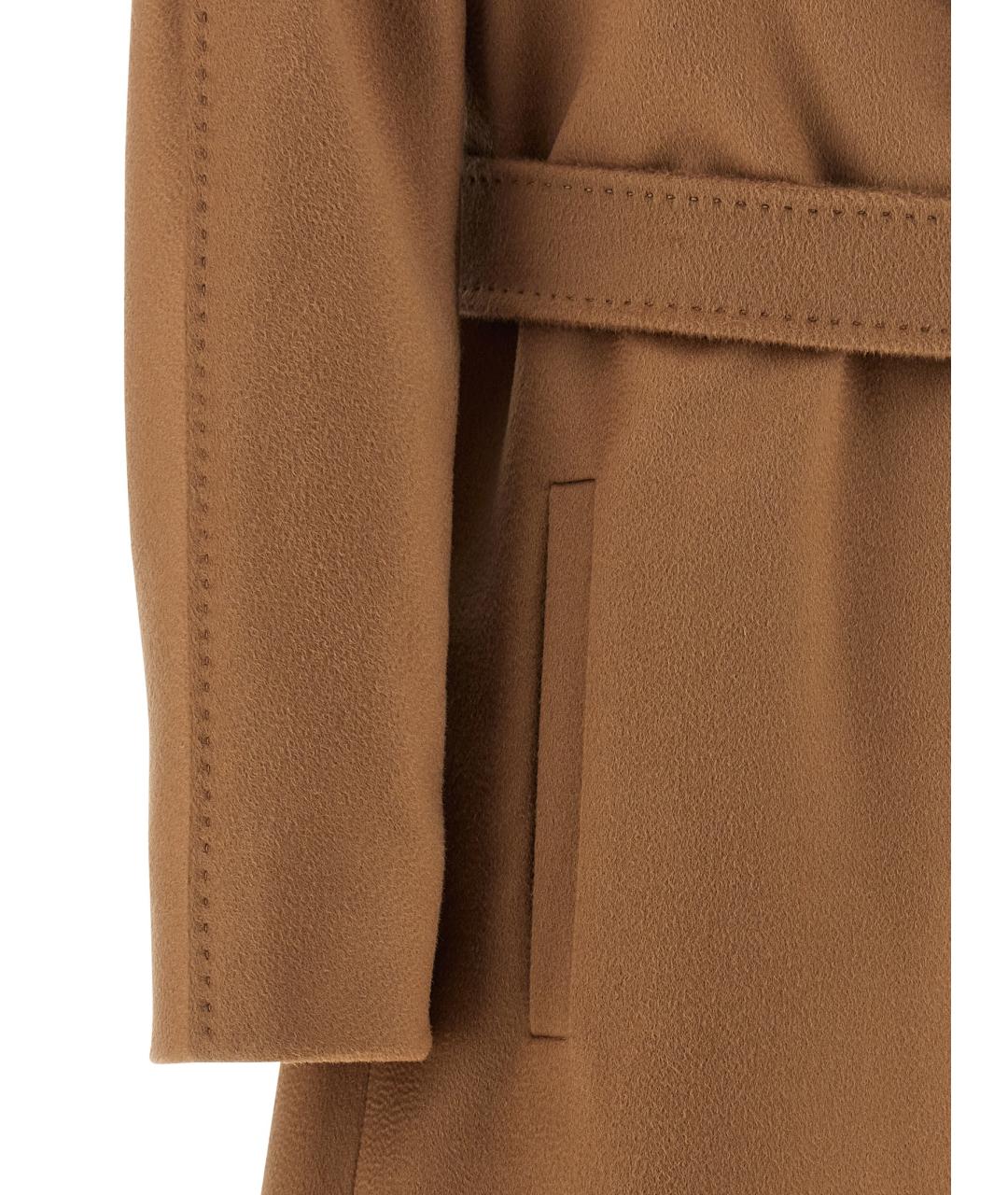 MAX MARA STUDIO Коричневое шерстяное пальто, фото 4