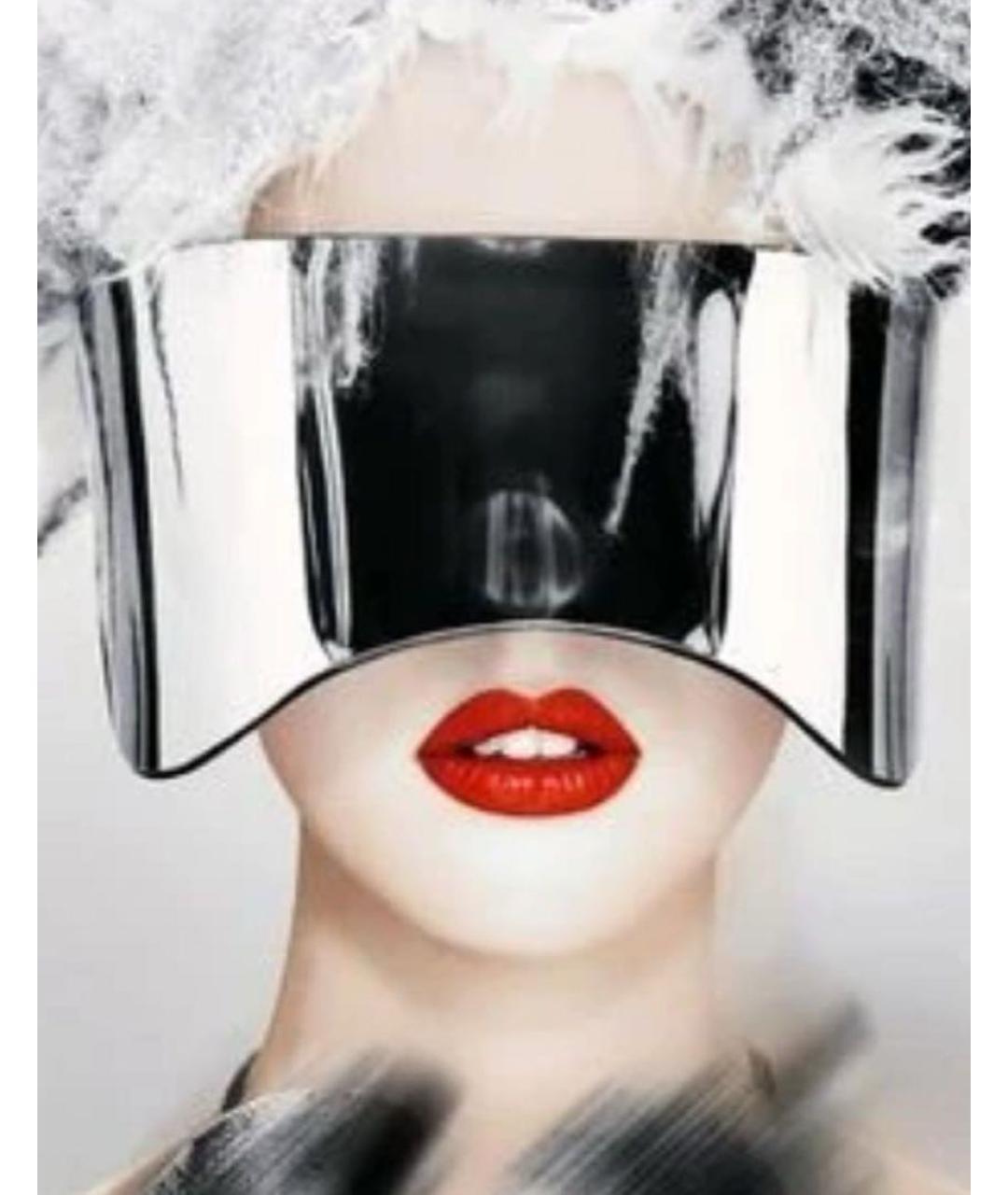 ALEXANDER MCQUEEN Серебряные пластиковые солнцезащитные очки, фото 5
