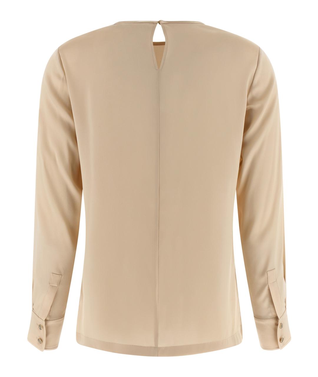 MAX MARA STUDIO Бежевая шелковая блузы, фото 2
