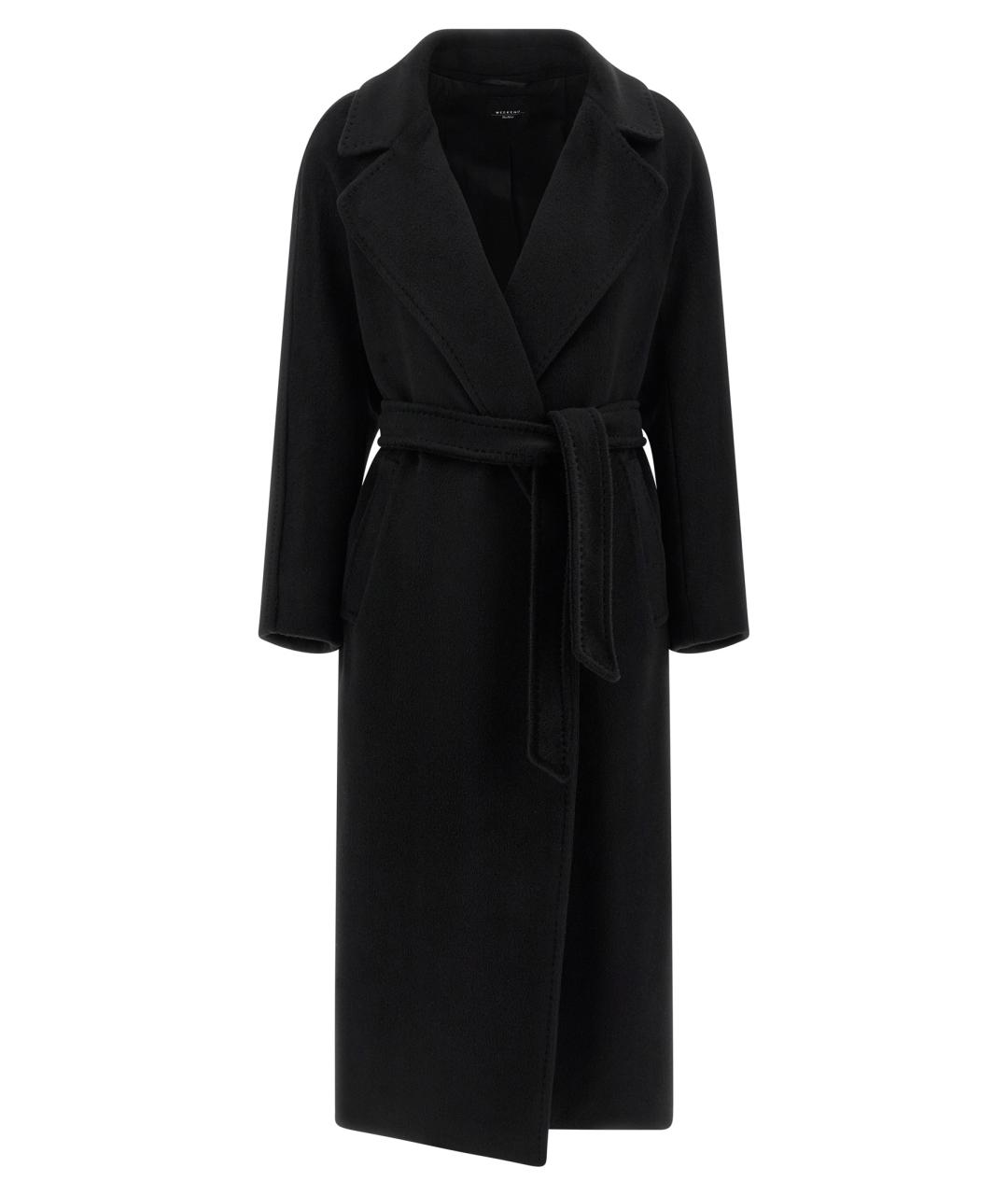 WEEKEND MAX MARA Черное шерстяное пальто, фото 1