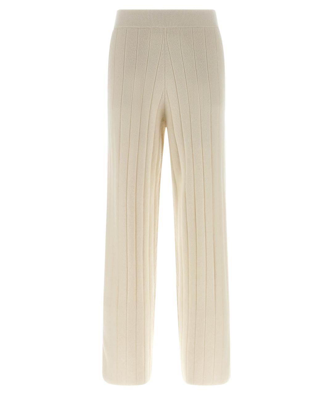 MAX MARA Белые кашемировые прямые брюки, фото 1