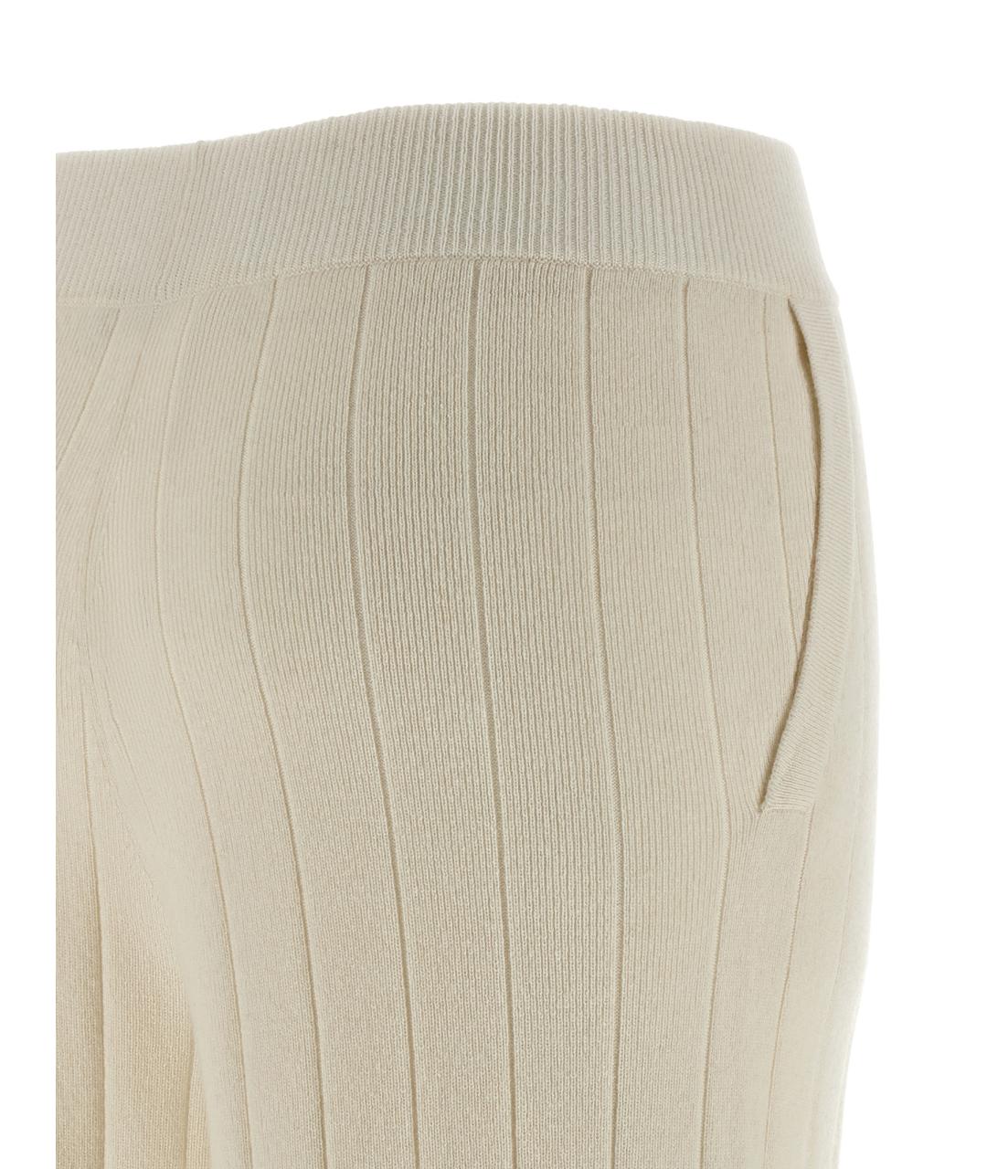 MAX MARA Белые кашемировые прямые брюки, фото 4