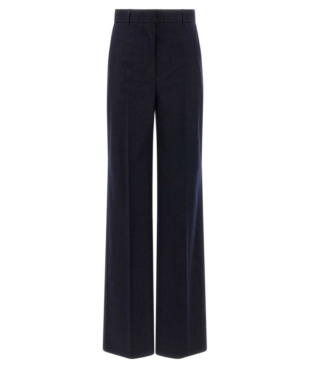 MAX MARA STUDIO Синие шерстяные прямые брюки, фото 1