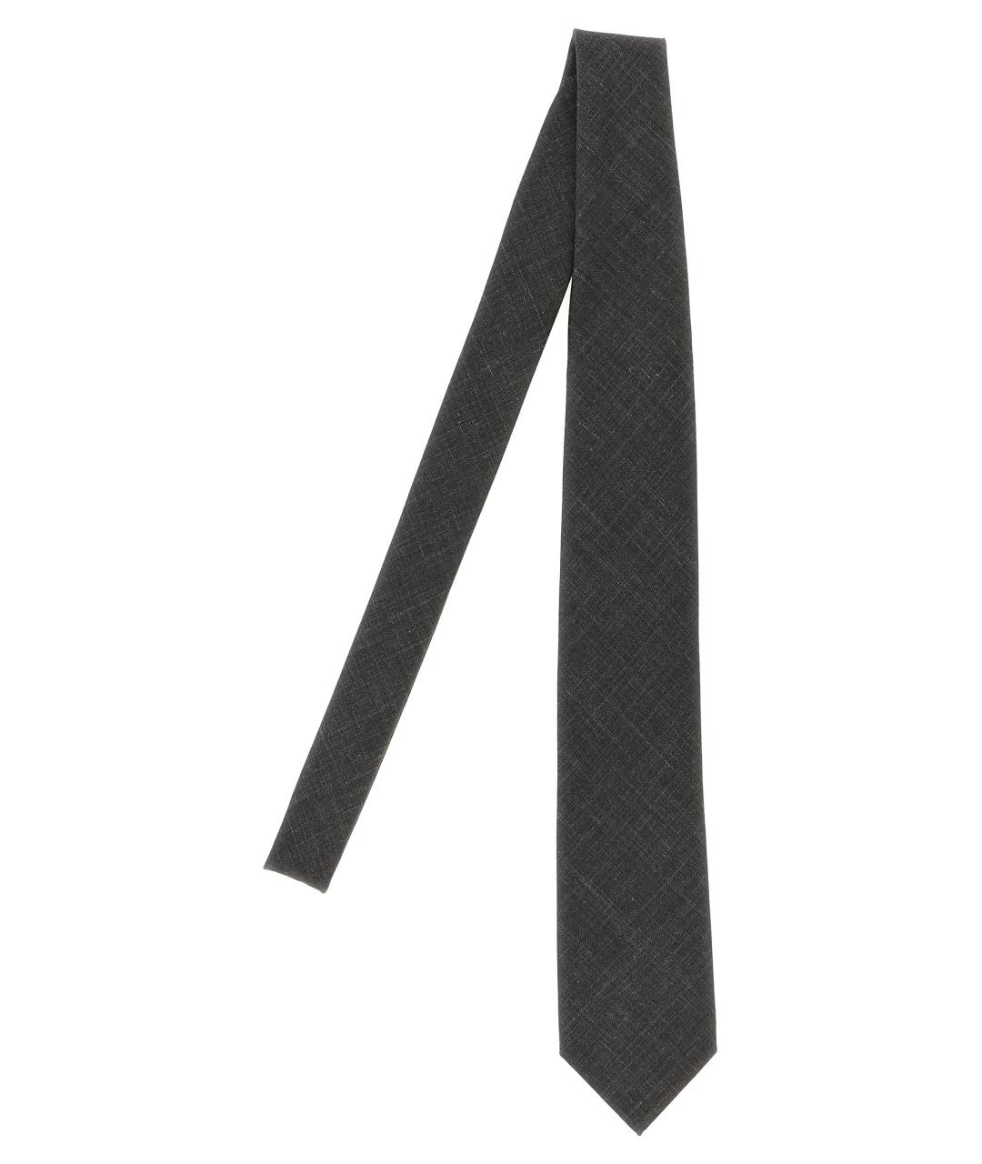 BRIONI Антрацитовый шелковый галстук, фото 1