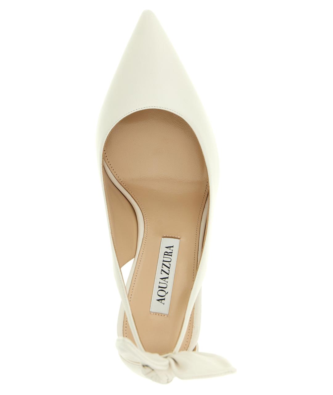 AQUAZZURA Белые кожаные туфли, фото 4