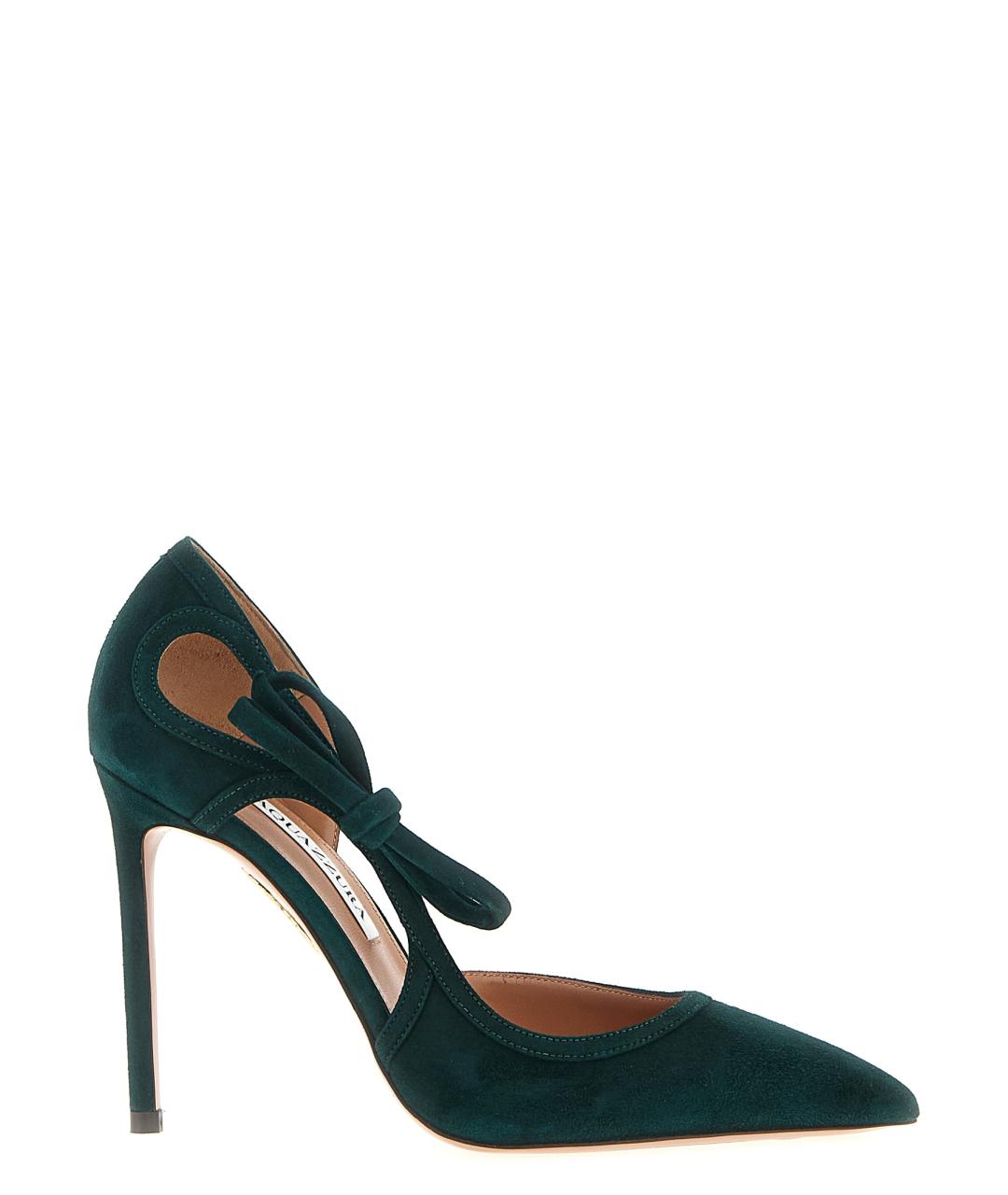 AQUAZZURA Зеленые кожаные туфли, фото 1
