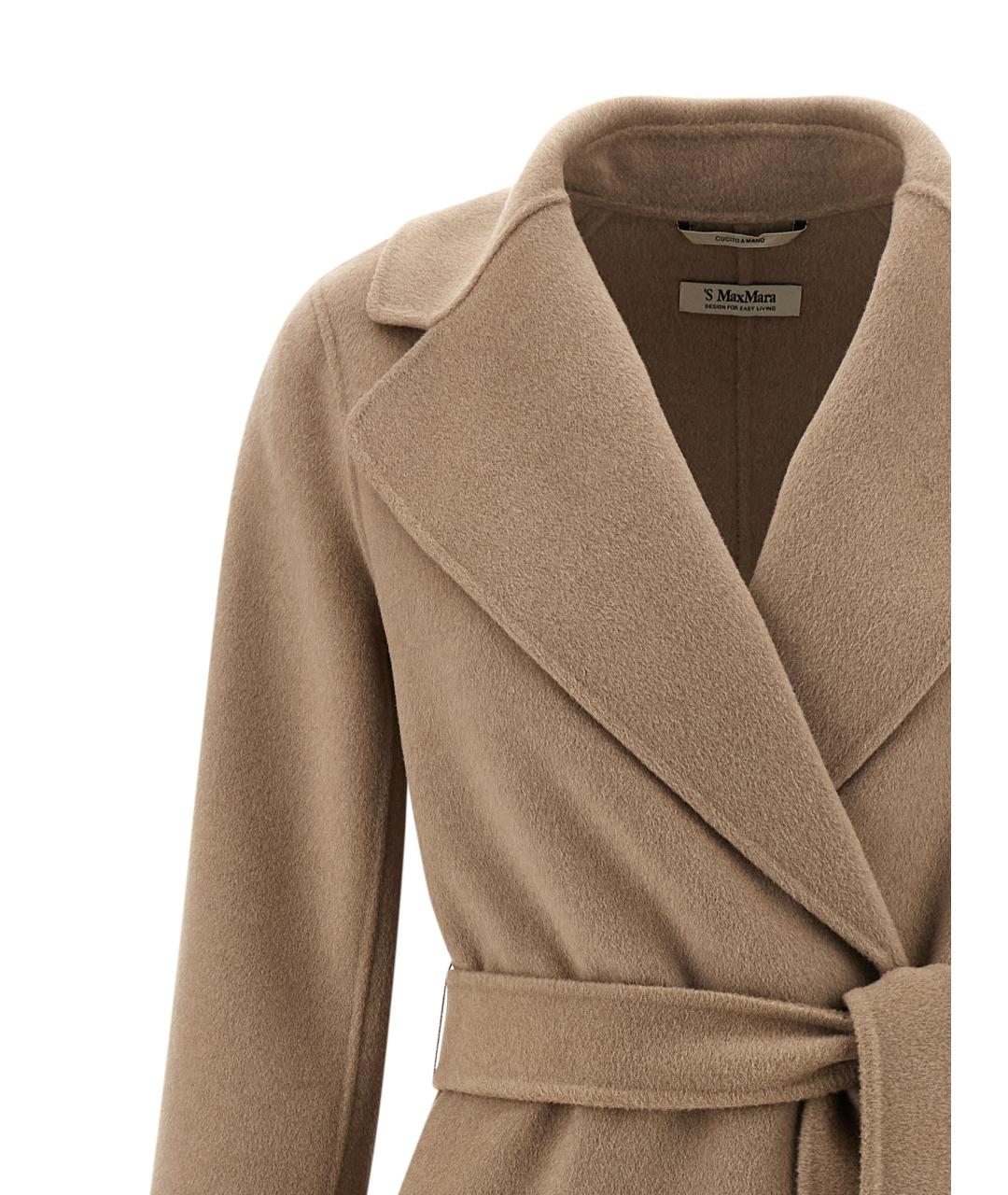 'S MAX MARA Бежевое шерстяное пальто, фото 3
