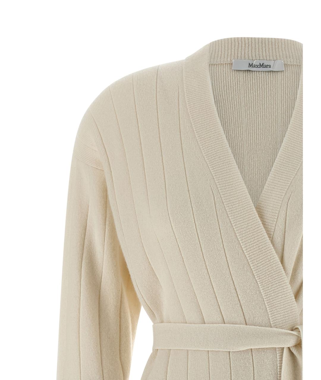 MAX MARA Белый кашемировый кардиган, фото 3