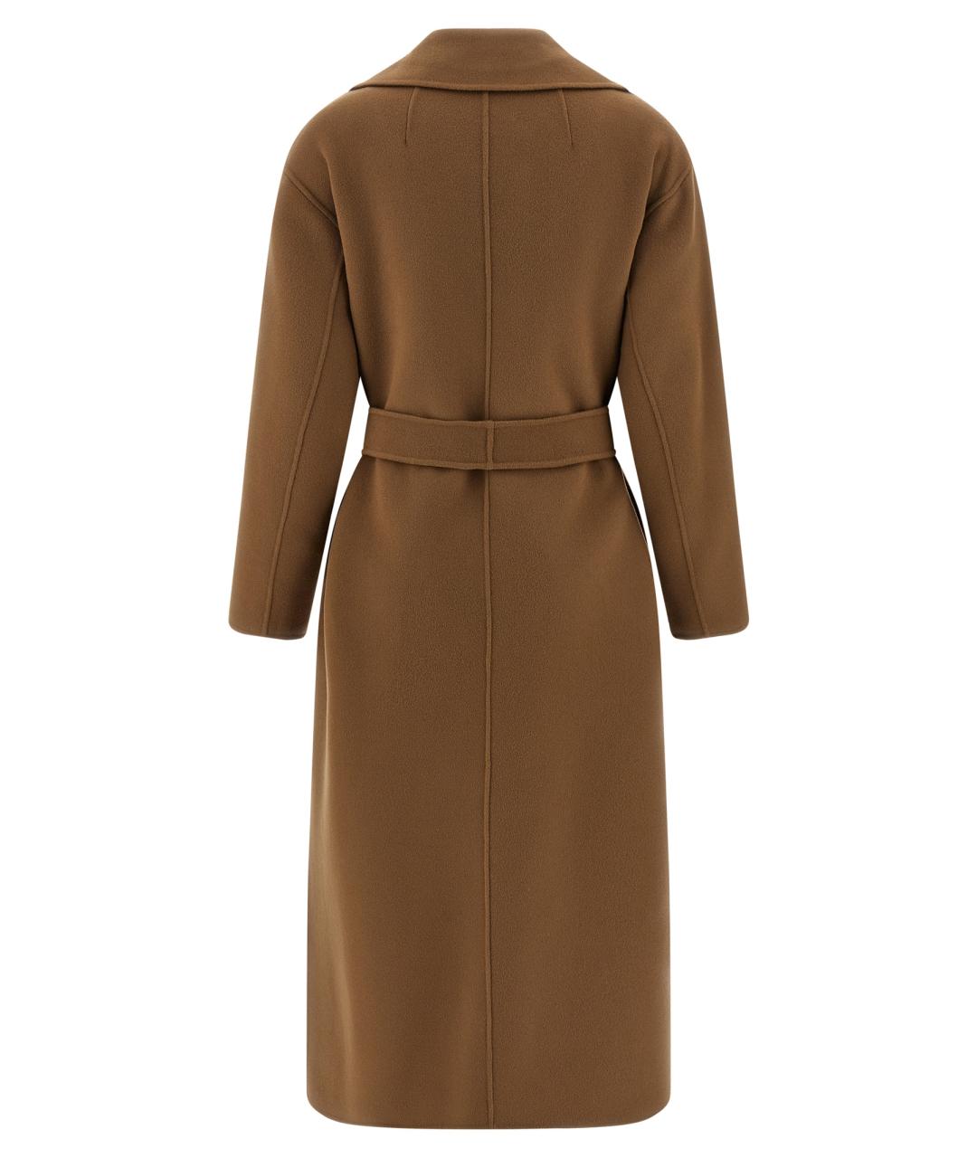 'S MAX MARA Коричневое шерстяное пальто, фото 3