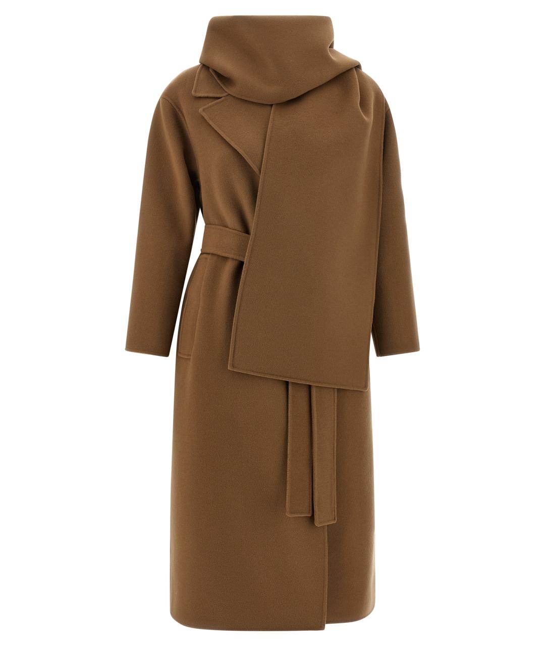 'S MAX MARA Коричневое шерстяное пальто, фото 2