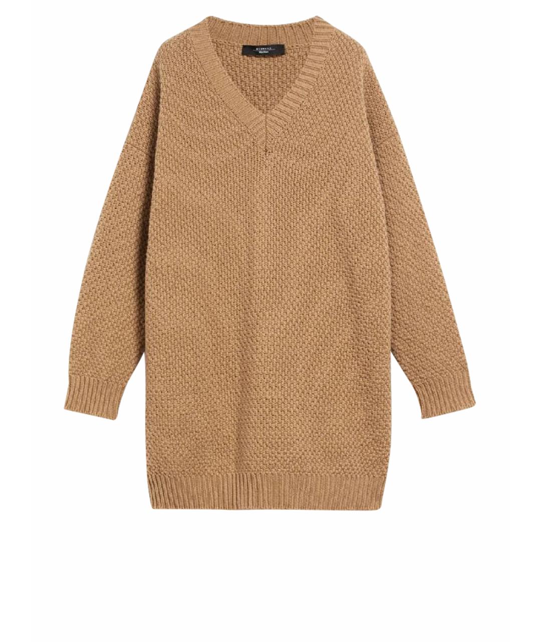 WEEKEND MAX MARA Коричневый шерстяной джемпер / свитер, фото 1