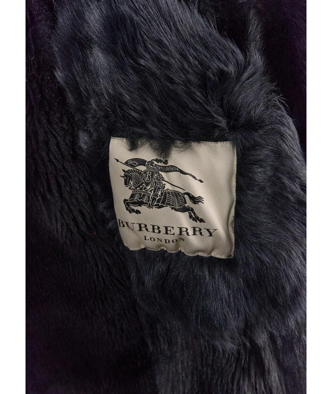 BURBERRY Черная кожаная дубленка, фото 3