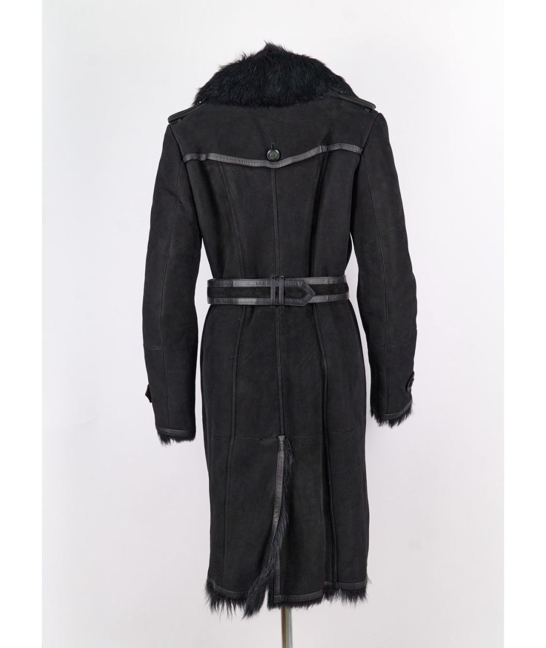 BURBERRY Черная кожаная дубленка, фото 2