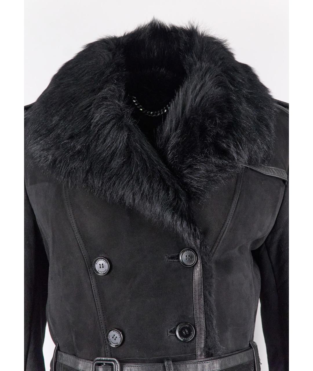 BURBERRY Черная кожаная дубленка, фото 4