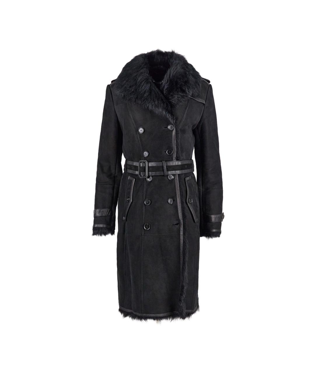 BURBERRY Черная кожаная дубленка, фото 6