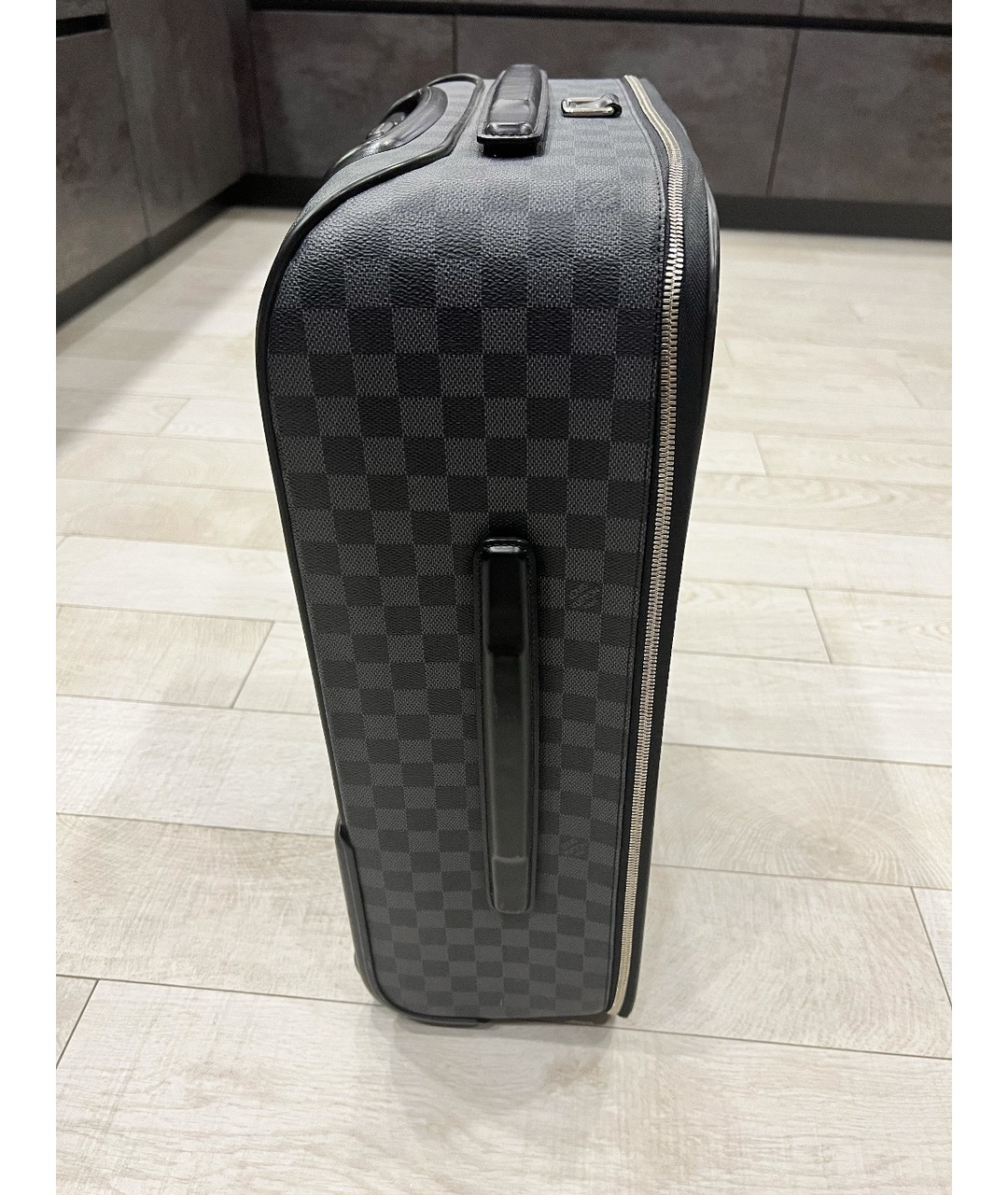 LOUIS VUITTON PRE-OWNED Черный льняной чемодан, фото 7