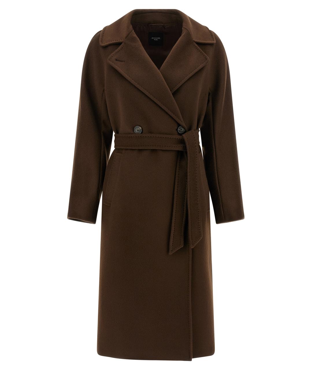 WEEKEND MAX MARA Коричневое шерстяное пальто, фото 1