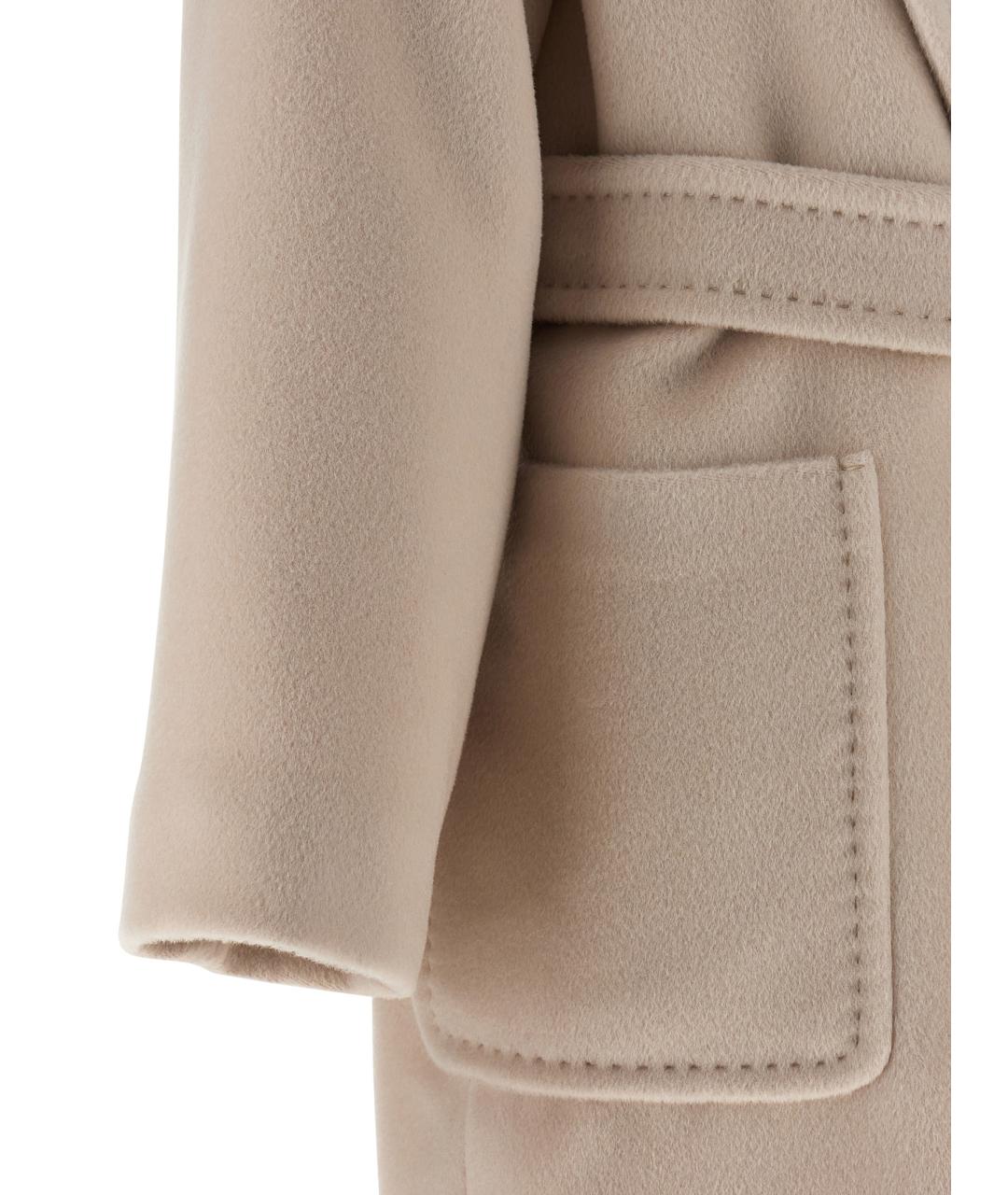 MAX MARA STUDIO Бежевое шерстяное пальто, фото 4