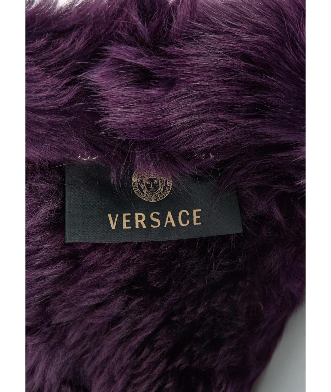VERSACE Бордовая кожаная дубленка, фото 3