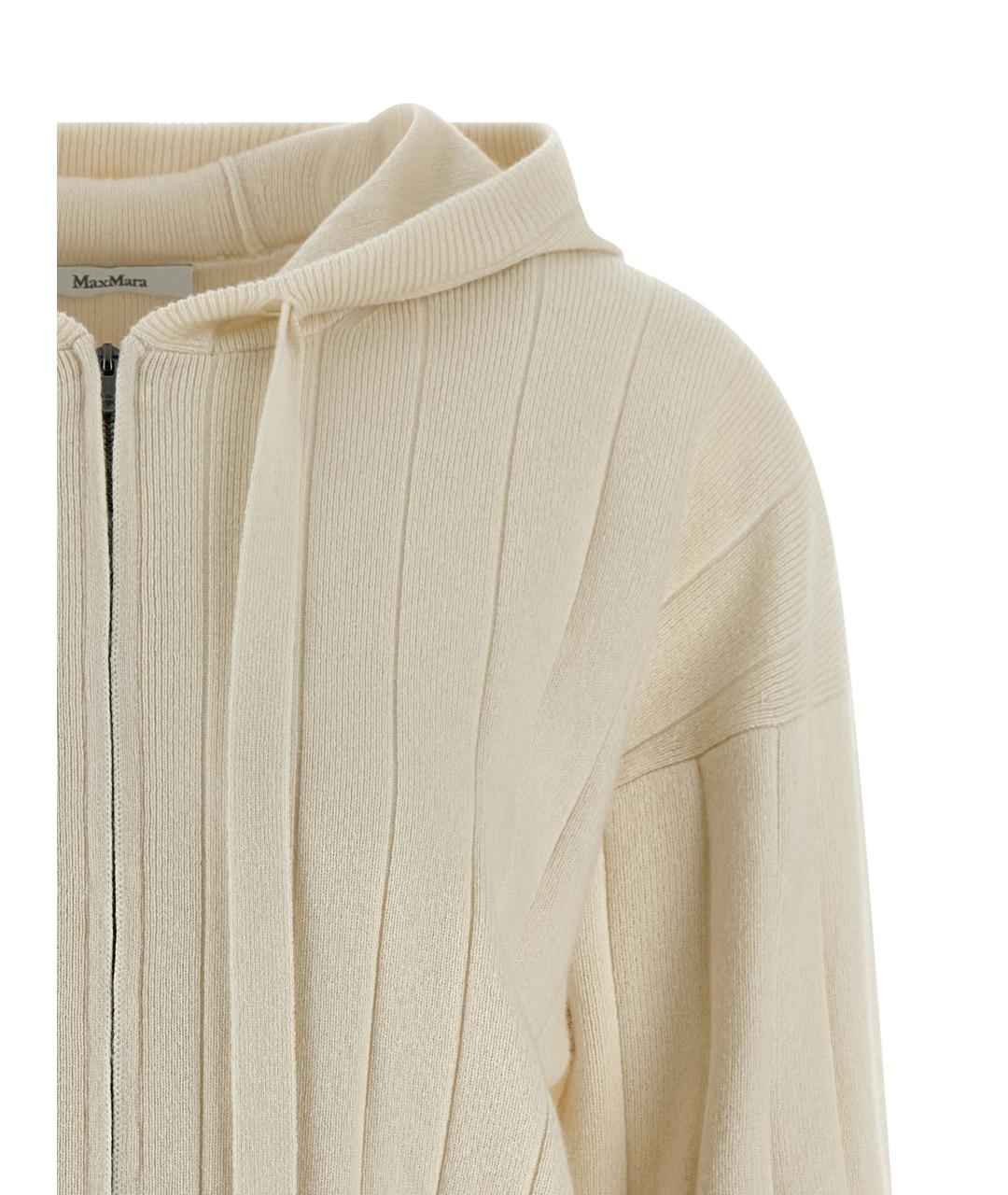 MAX MARA Белый кашемировый кардиган, фото 3